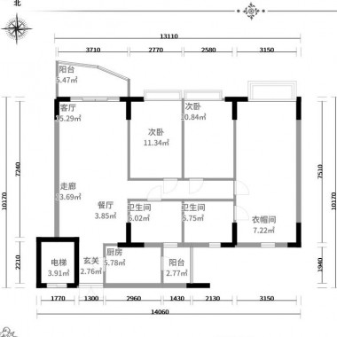 广州恒宝华庭100平米三居室现代风格9万半包装修案例效果图2312.jpg
