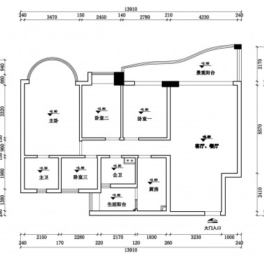 广州美林湖畔135平米四居室中式风格35万全包装修案例效果图1889.jpg