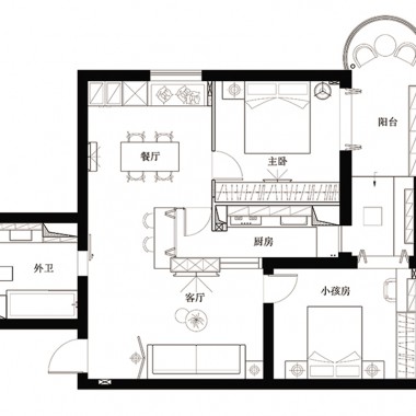 广州祈福新村C区80平米二居室现代风格13万全包装修案例效果图2969.jpg