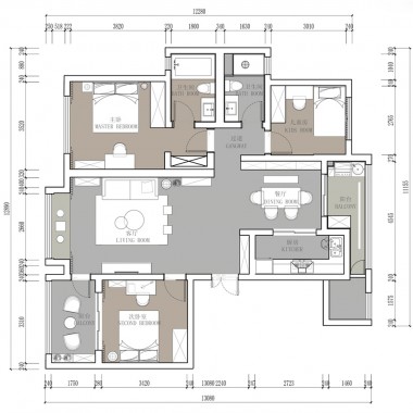 广州时代外滩145平米三居室北欧风格20万全包装修案例效果图3305.jpg