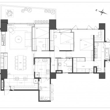 广州世纪绿洲90.7平米三居室现代风格10.7万全包装修案例效果图114.jpg