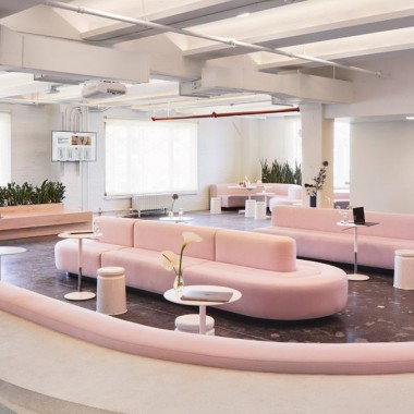 办公室也能软妹风，美容品牌 Glossier 纽约办公室  Rafael de Cárdenas-#室内设计#现代#办公#25936.jpg