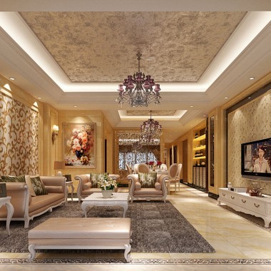 广州珊瑚天峰192平米四居室简欧风格风格25万半包装修案例效果图12345.jpg