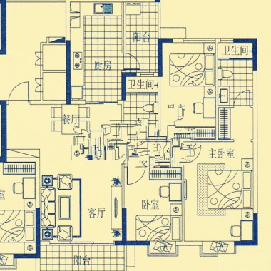 广州万科天河御品132平米三居室现代简约风格9万半包装修案例效果图4830.jpg