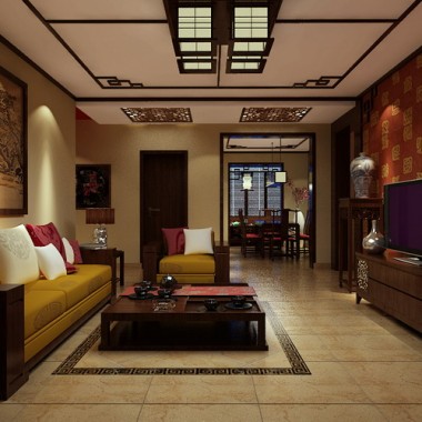 北京天鸿美域120平米三居室中式风格风格12万全包装修案例效果图1924.jpg