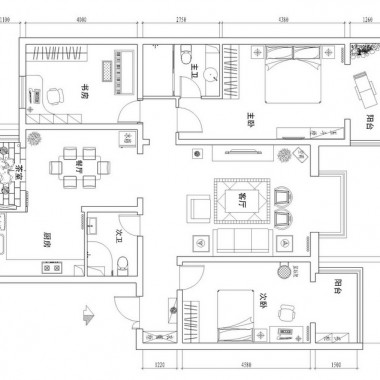 北京天鸿美域120平米三居室中式风格风格12万全包装修案例效果图1931.jpg