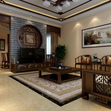 北京西山壹号院320平米三居室新古典中式风格风格65万全包装修案例效果图1348.jpg