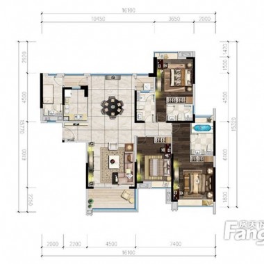 广州雅居乐富春山居178平米三居室现代简约风格27万全包装修案例效果图9577.jpg