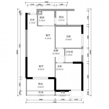 广州逸景翠园112平米三居室现代风格10万半包装修案例效果图14086.jpg