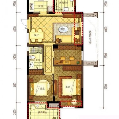 广州裕林苑95平米二居室现代简约风格10万全包装修案例效果图7241.jpg