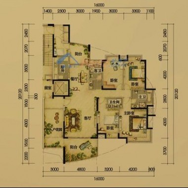 广州元邦明月金岸112.7平米三居室现代简约风格15万全包装修案例效果图2788.jpg