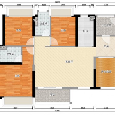 广州越秀星汇海珠湾107平米四居室美式风格14.1万全包装修案例效果图4266.jpg