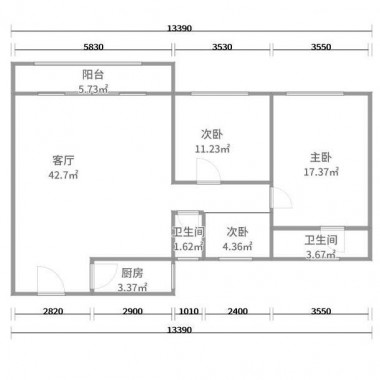 广州庄士映蝶蓝湾106平米三居室简约风格10万半包装修案例效果图3601.jpg