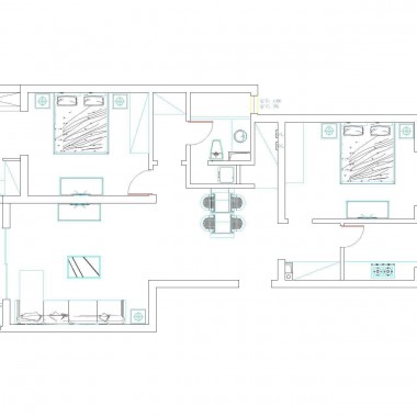 深圳九州家园102平米三居室混搭风格风格7.8万半包装修案例效果图36167.jpg