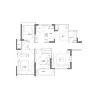 深圳卡罗社区102.2平米三居室美式风格风格8万半包装修案例效果图7720.jpg