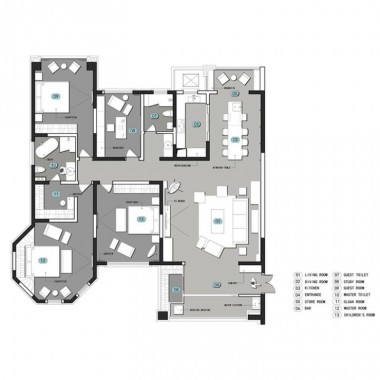 深圳卡罗社区102.2平米三居室现代简约风格8万半包装修案例效果图27195.jpg