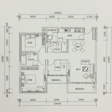 深圳领航城三期143平米三居室欧美风情风格17.6万半包装修案例效果图10934.jpg