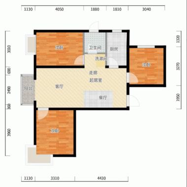 北京中国铁建·原香漫谷96平米三居室现代简约风格5.5万全包装修案例效果图4644.gif