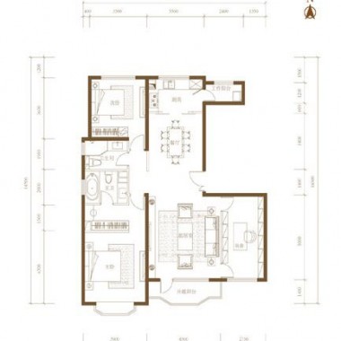 北京臻园现代风格案例148平米三居室现代简约风格50万全包装修案例效果图6238.jpg