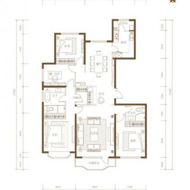 北京臻园187平米四居室中式风格风格25万半包装修案例效果图6692.jpg