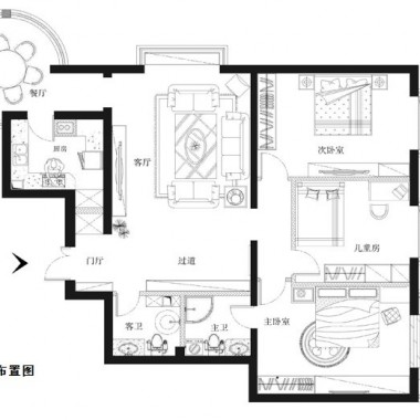 北京裕龙花园五区153平米三居室现代简约风格21万全包装修案例效果图1441.jpg