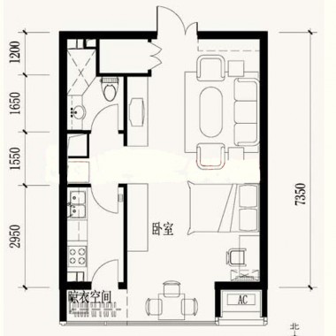 北京玉泉新城66.9平米一居室现代简约风格7.7万全包装修案例效果图2590.jpg