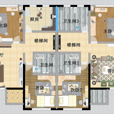 北京优山美地564.2平米四居室现代简约风格35万全包装修案例效果图5744.png
