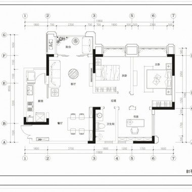 北京亦庄梅园小区127平米三居室简欧风格风格6.5万全包装修案例效果图3188.jpg