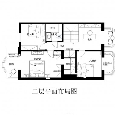 北京亦庄大雄百城家园180平米三居室欧美风情风格30万全包装修案例效果图5240.jpg