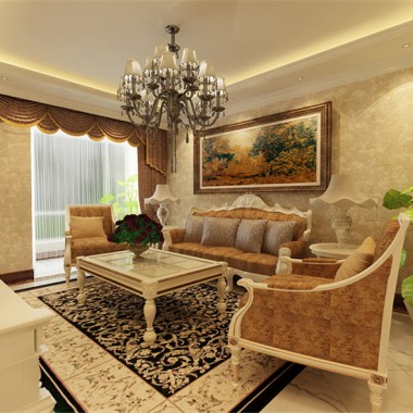 北京伊舍小镇128平米三居室简欧风格风格10.6万全包装修案例效果图5940.jpg