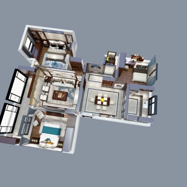 悦珑湾21#02105.87m²三居室中式风格装修设计效果图7099.jpg