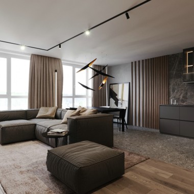 “灰+棕木” 优雅简约风公寓设计-#现代#住宅#国外#2269.jpg