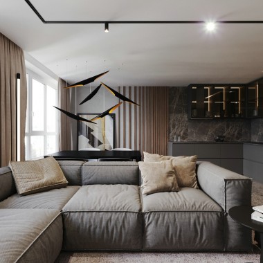 “灰+棕木” 优雅简约风公寓设计-#现代#住宅#国外#2282.jpg