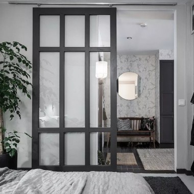 带玻璃隔断的高对比度公寓 -#国外公寓#北欧#黑白色调#1011.jpg