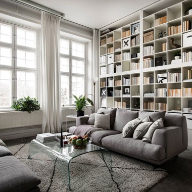 家庭图书馆和夹层卧室，斯德哥尔摩53㎡小公寓-#国外公寓#北欧#现代#993.jpg