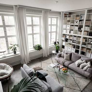 家庭图书馆和夹层卧室，斯德哥尔摩53㎡小公寓-#国外公寓#北欧#现代#989.jpg