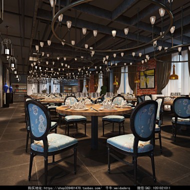 餐厅设计效果图中餐厅餐厅包间包房小吃店面馆工业主题餐厅-44515.jpg